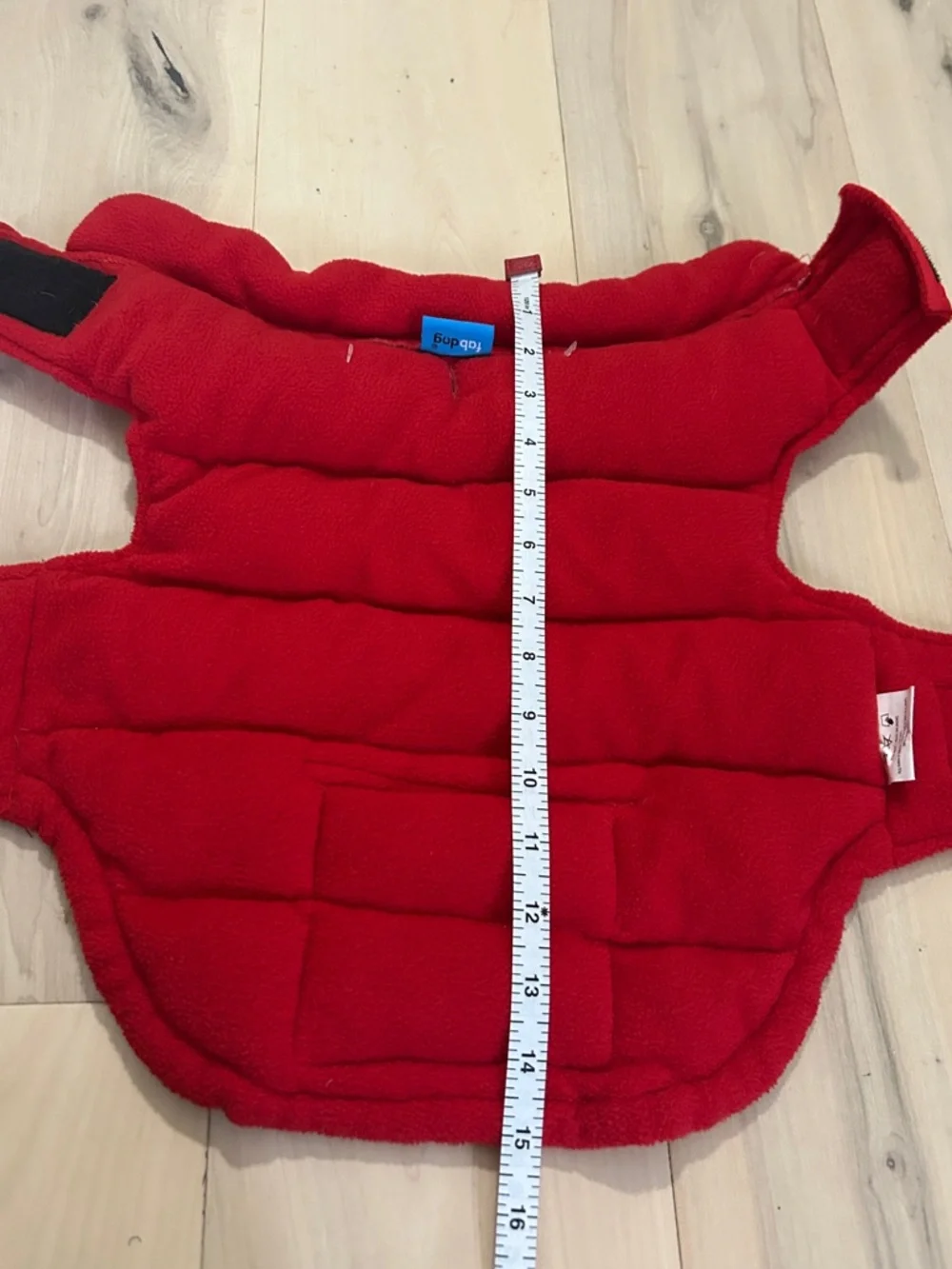Fab Dog & Land’s End Red Puffer Blue Plaid Dog Vests Medium